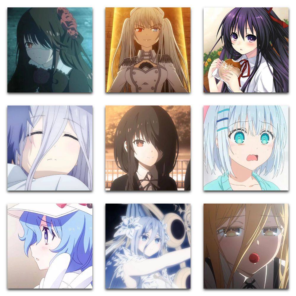 118张约会大作战贴纸可爱动漫少女周边爆款diy手账手机壳背卡贴画