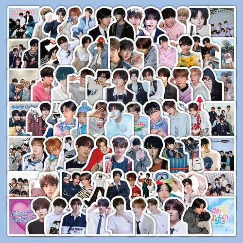 206张男团nct wish贴纸高颜值明星帅照周边diy手账笔记本装饰贴画