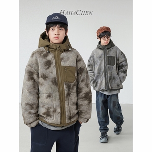 加厚保暖洋气羊羔毛外套 哈哈辰男童冬季 NO退NO换 3折清仓