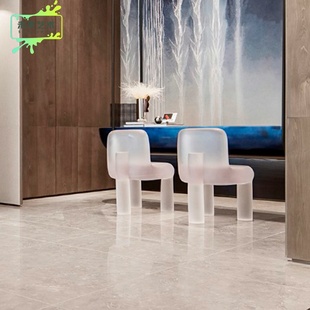 透明树脂椅子摆件酒店大堂接待椅样板房客厅家居软装 饰品落地凳子