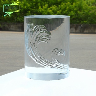 水晶现代透料圆柱形透明家具茶室款 凳子艺术墩子轻奢高椅子设计师