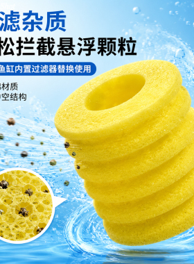 闽江松宝内置过滤器棉芯圆形棉球生化棉替换过滤筒芯黄色粗孔细孔