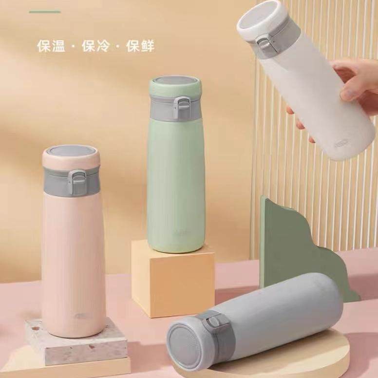 爱仕达ASD不粘内胆304不锈钢保温杯500ML大容量一键弹开车载杯