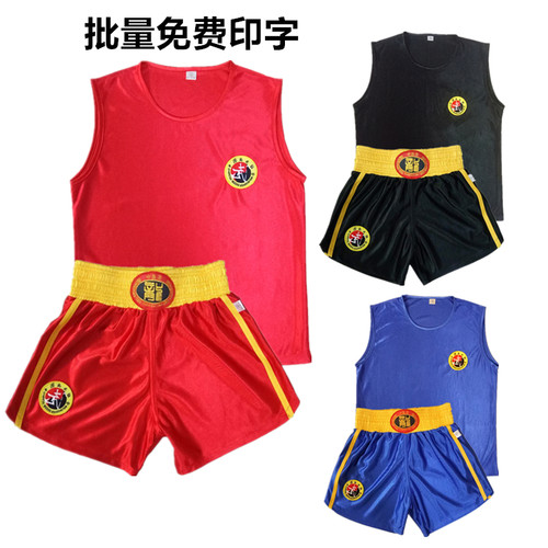 散打服搏击服拳击格斗服散打短裤泰拳短裤武术表演练功服男女儿童