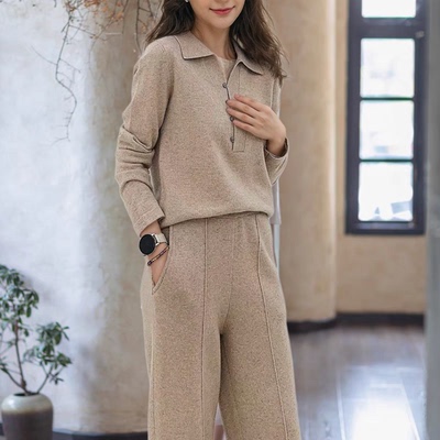 高品2025秋山羊绒翻领毛衣针织衫HT0055高端纯山羊绒开衫女翻领