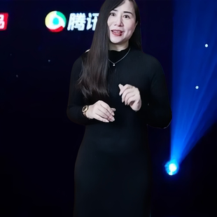 2024新款 毛衣针织打底长裙 春秋半高领桑蚕丝黑色羊毛连衣裙女长款