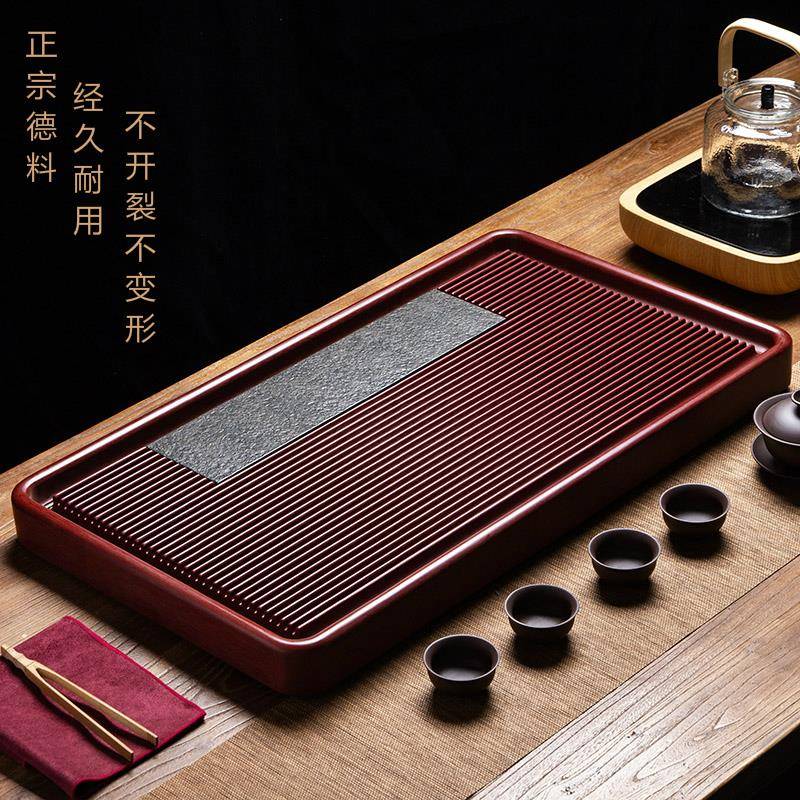 德国德国电木茶盘家用排水式简约茶海功夫茶具长方形大小号茶台