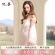 丝界2026新款 真丝睡衣带胸垫100%桑蚕丝性感纯欲吊带睡袍两件套女