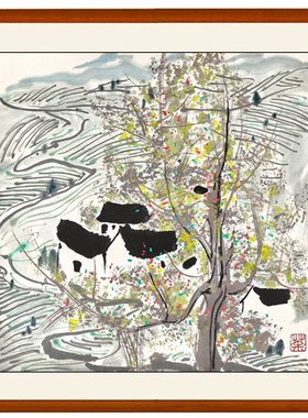 吴冠中装饰画国画真迹版画梯田