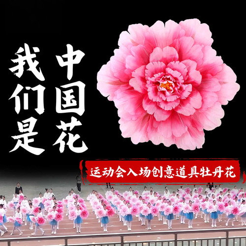 牡丹花手拿花运动会舞蹈道具