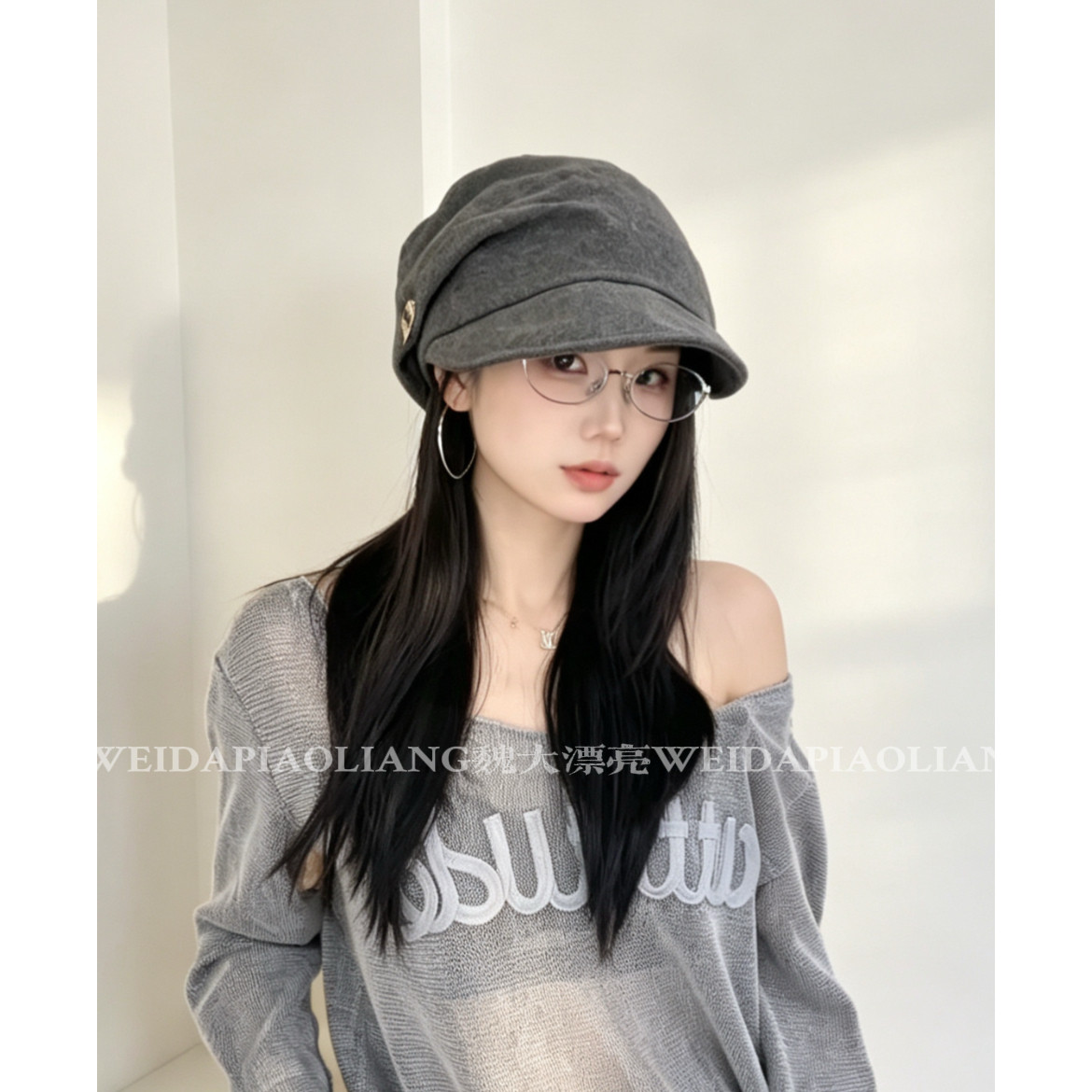 【日系复古木扣褶皱报童帽】美拉德显脸小慵懒画家帽百搭软顶鸭舌