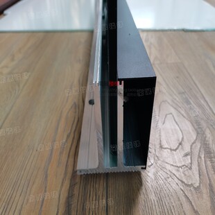 无框玻璃免开孔护栏扶手实心铝镁合金明装灯带铝槽室内外阳台栏杆