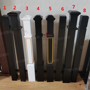 轻奢实木烤漆大柱家用楼梯扶手别墅护栏围栏起步将军柱龙头中柱