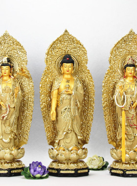 中式风大势至观世音菩萨桌面摆件