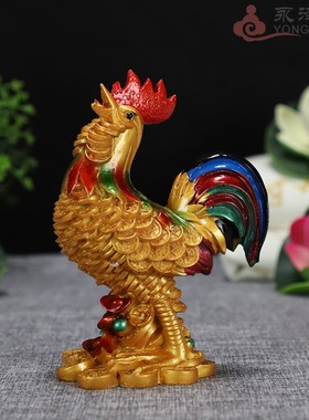 车载彩绘公鸡对鸡十二生肖鸡家居摆件工艺品中式桌面礼品