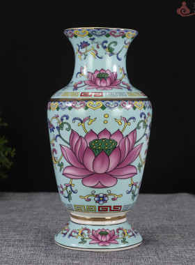 佛堂寺庙珐琅彩甘露插花