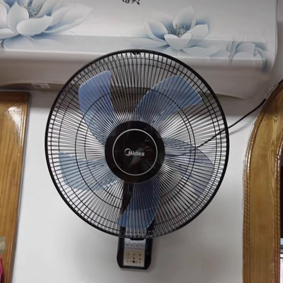 美的壁扇挂壁式电风扇家用壁挂遥控大风力音静工业墙壁商用免打孔