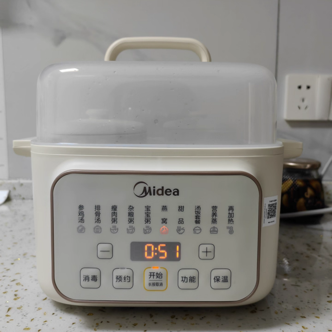 美的炖盅隔水炖家用全自动辅食粥燕窝煲汤陶瓷电炖锅DZE2552