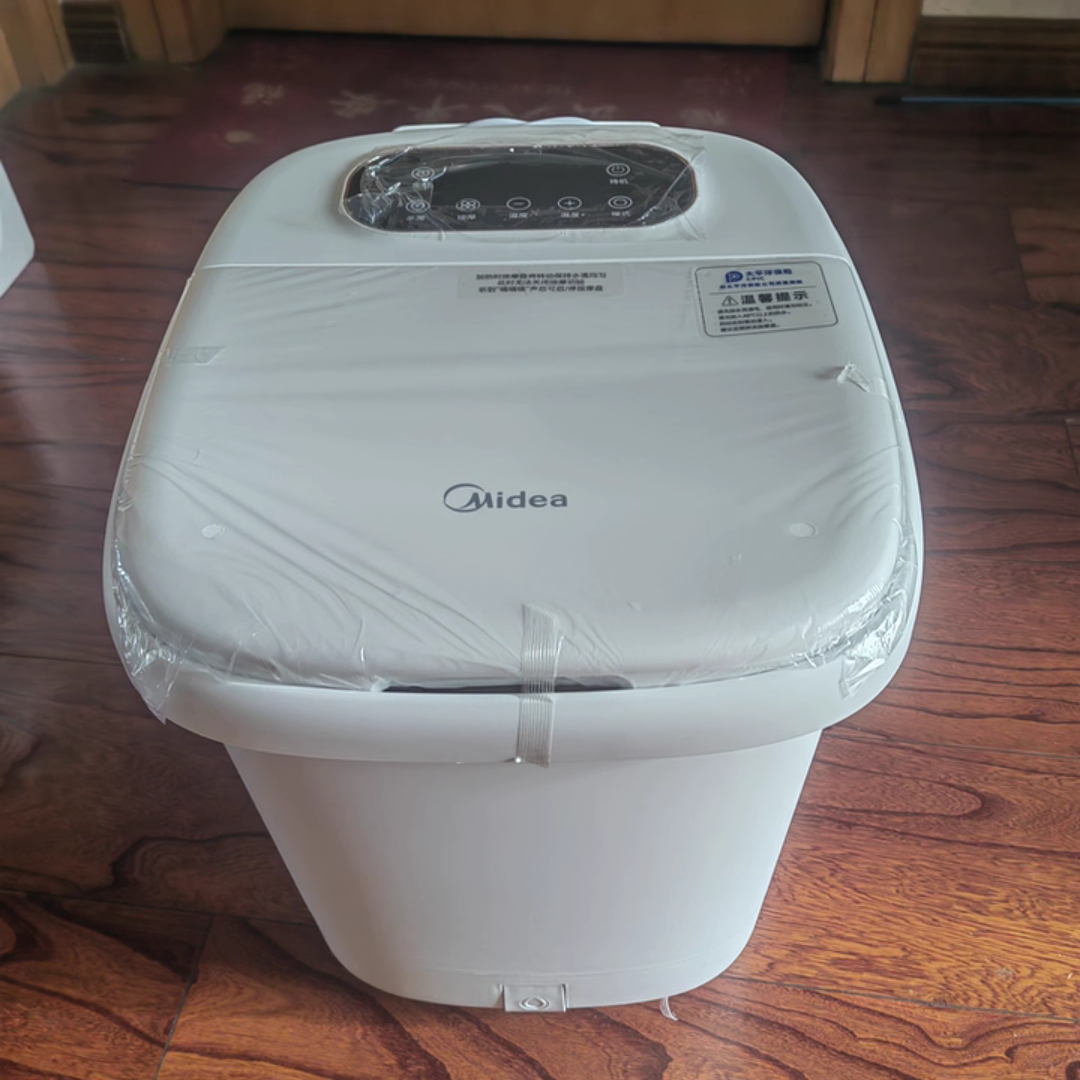 美的泡脚桶按摩加热全自动熏蒸暖泡喷淋杀菌足浴盆父母送礼ZL310