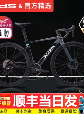 喜德盛AD350公路自行车破风气动桶轴车架油碟单盘12速自带功率计