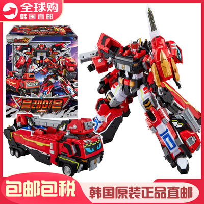 韩国Metal Cardbot W 金属卡炫卡斗士烈狮火警汽车变形机器人玩具