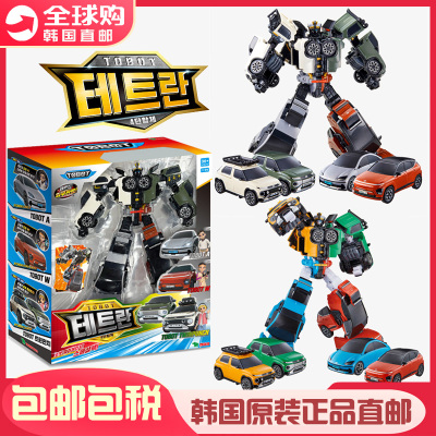 韩国正品Tobot兄弟托宝V战士4合1儿童金刚变形机器人迷你汽车玩具
