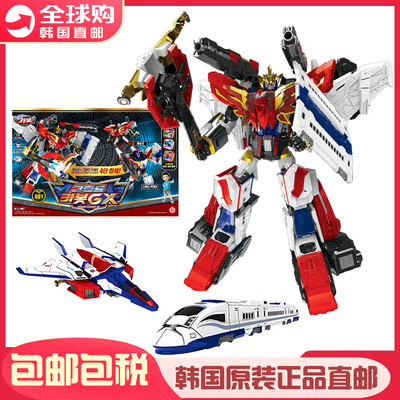 韩国Hello Carbot咖宝车神GX变形机器人列车飞机6合1合体战士玩具