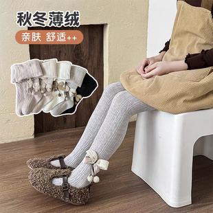 女童打底裤春秋款薄绒棉质无骨宝宝百搭配裙子亲肤外穿洋气可开裆