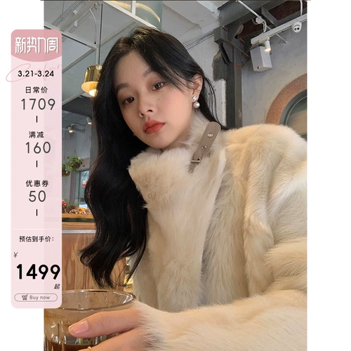 [CC皮草“雪国来信”冬季年轻新款进口托斯卡纳皮毛一体皮草外套女]