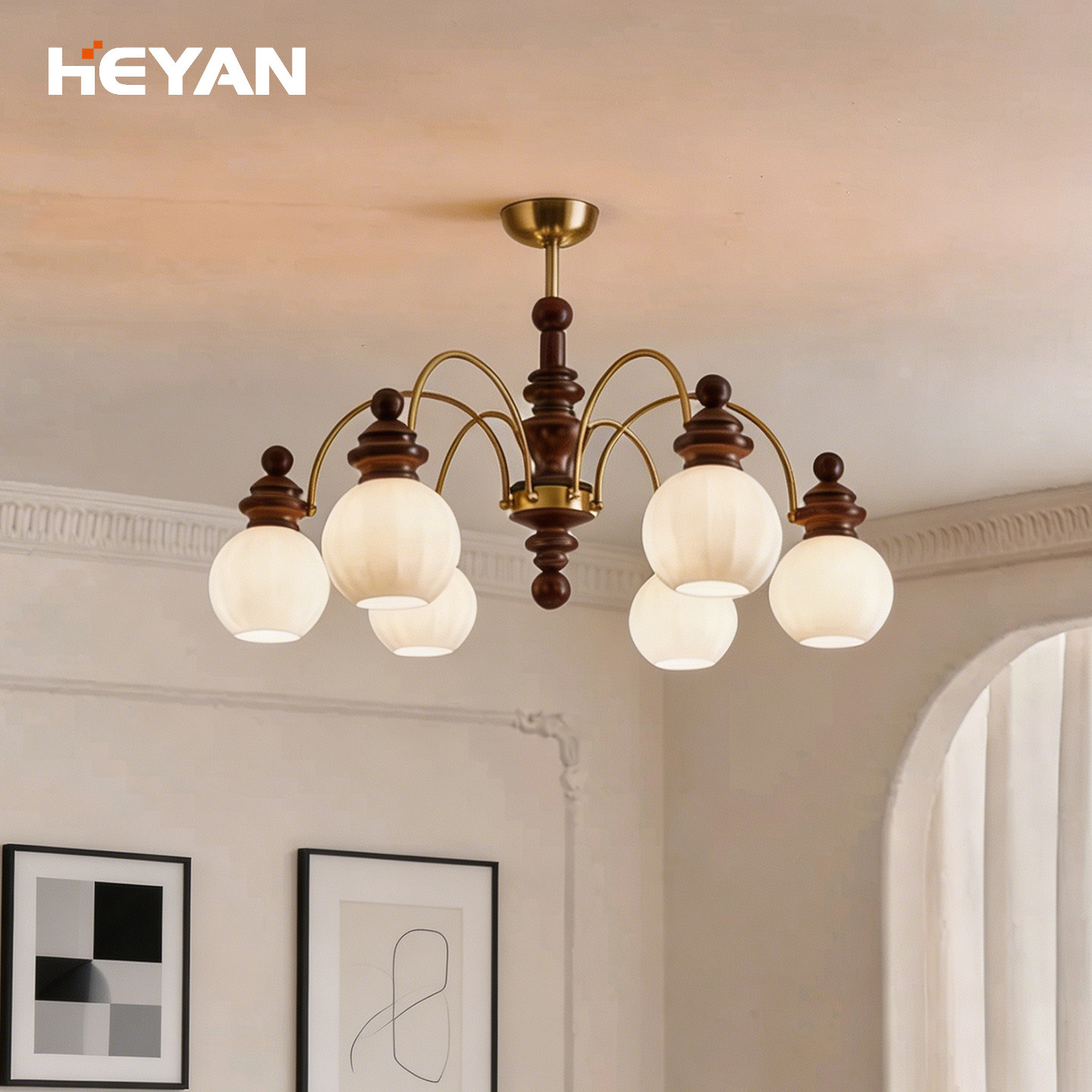 客厅吊灯大厅主灯法式中古风复古艺术卧室新中式高级感房间书房灯