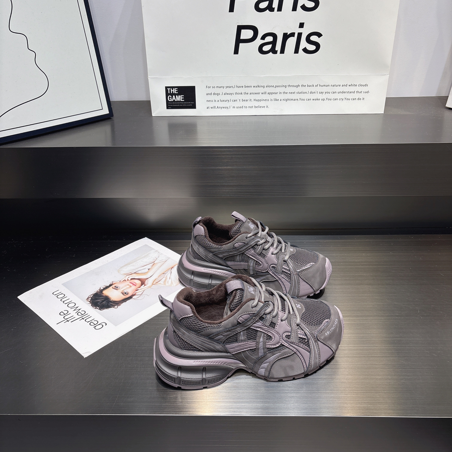 真皮加绒增高厚底老爹鞋女