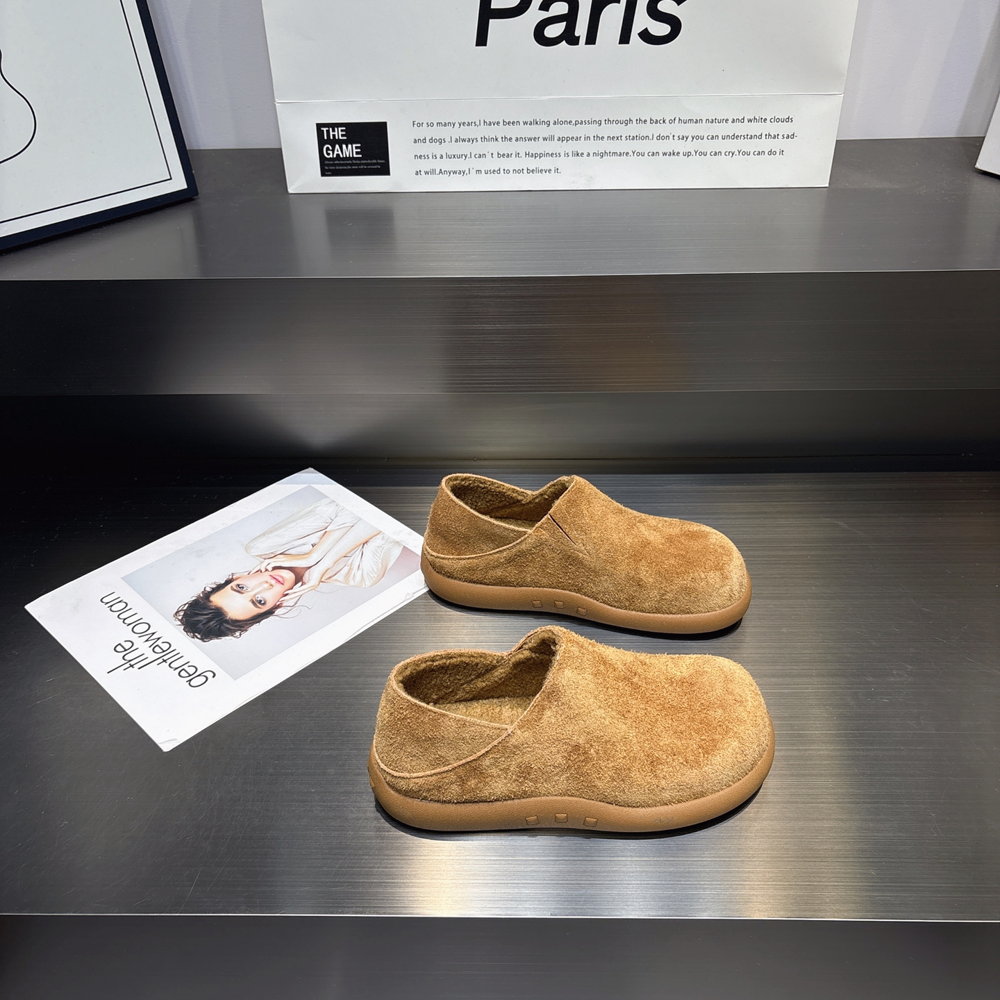 真皮两穿舒适防滑软底勃肯棉鞋