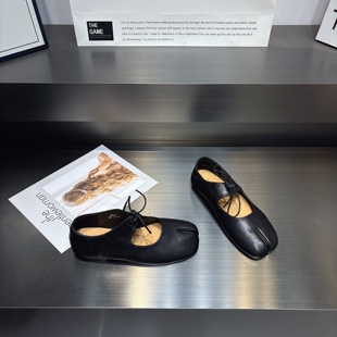 羊皮假分趾浅口玛丽珍鞋单鞋女2026春季新款芭蕾鞋舒适软底猪蹄鞋