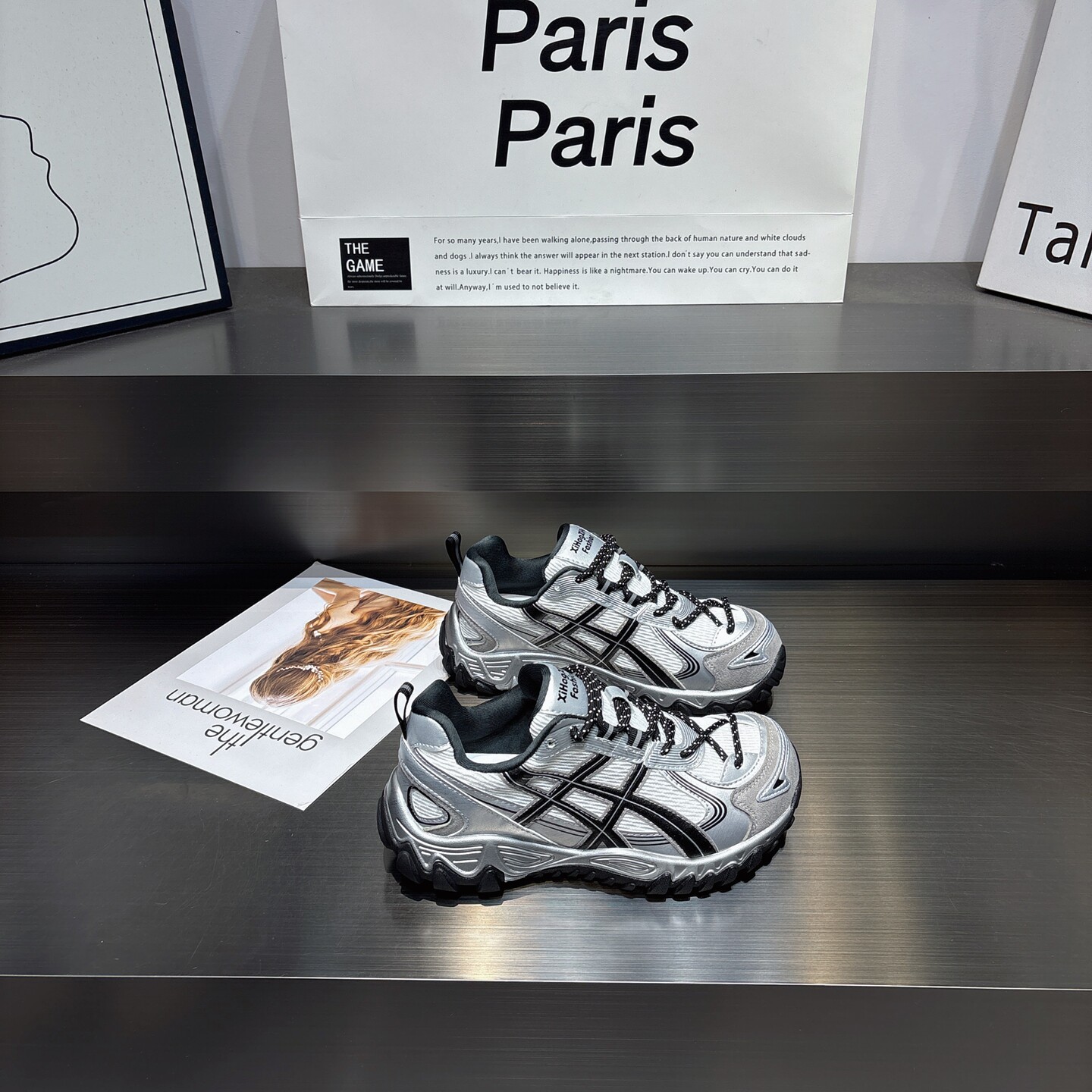 老爹鞋女真皮透气厚底户外休闲鞋2026春季新款百搭防滑系带运动鞋