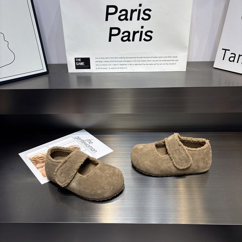 真皮加绒增高厚底勃肯鞋棉鞋