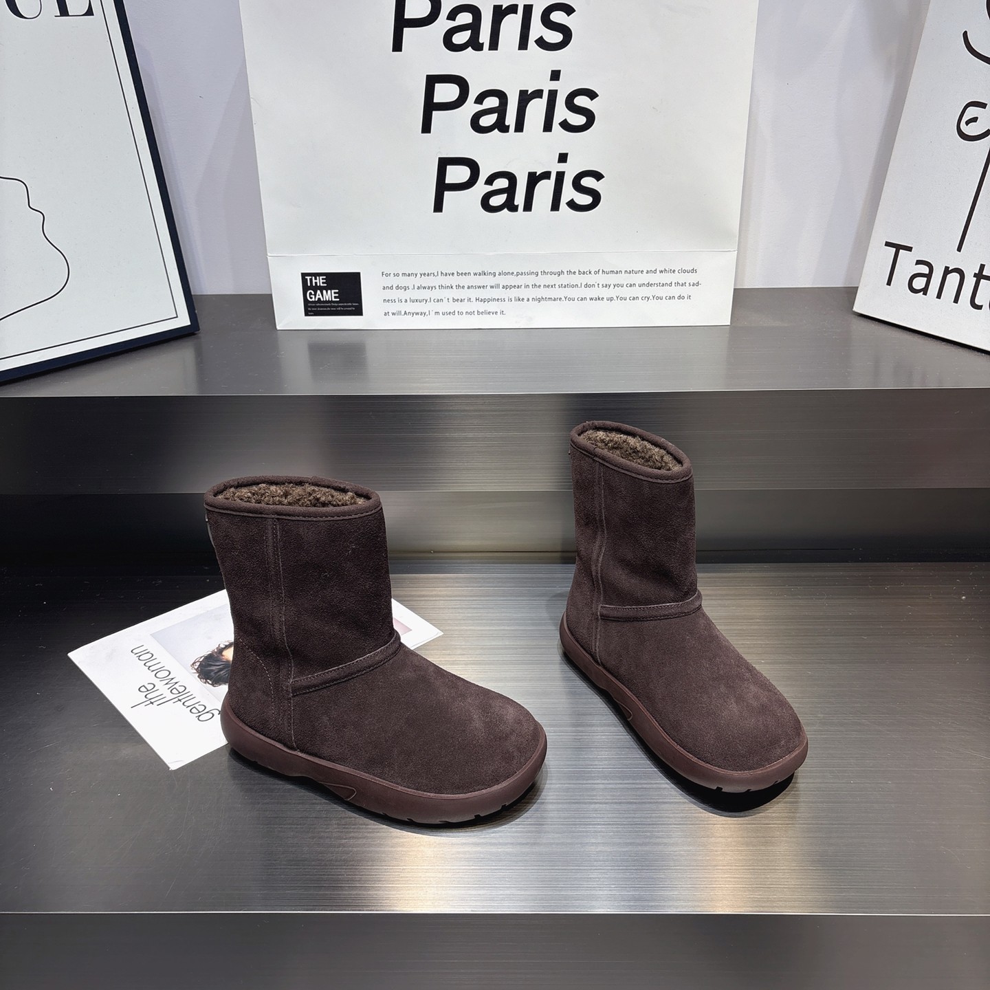 羊羔绒真皮复古厚底雪地靴女2025冬季新款百搭防滑保暖套筒棉鞋女,女鞋,时尚雪地靴,淘宝优惠券,粉丝福利购,淘宝优惠卷