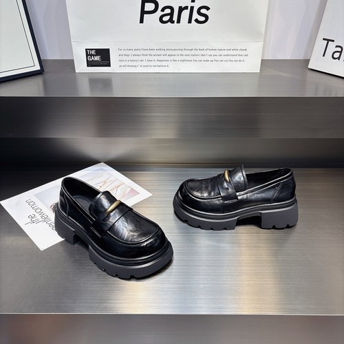 真皮增高舒适软底一脚蹬小皮鞋女