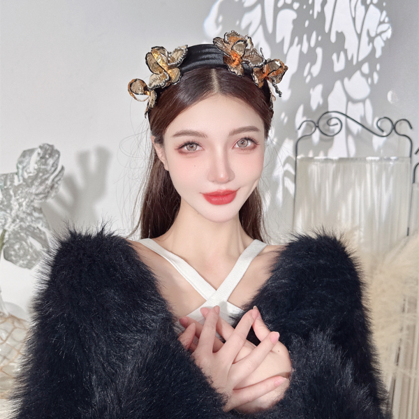 CREAMPP 复古黑金滴油镶钻合金山茶花精美发饰华丽精灵高颅顶发箍,饰品/流行首饰/时尚饰品新,发饰,淘宝优惠券,粉丝福利购,淘宝优惠卷