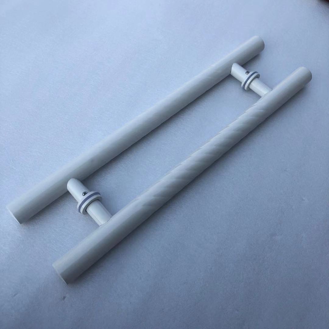 玻璃门乳白色拉手不锈钢大门木门把手加厚螺纹大拉手白色门手把