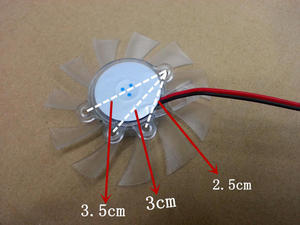 全新7cm显卡散热器风扇 7010显卡风扇 直径6.5cm 孔距3.3cm