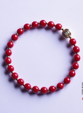 古法精工红色手串琉璃珠
