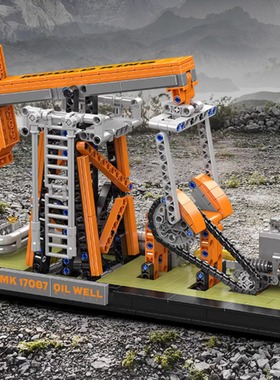 宇星模王工程挖矿井采矿机油井拼装积木玩具模型摆件61礼物17087