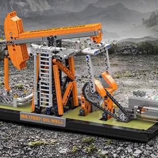 宇星模王工程挖矿井采矿机油井拼装积木玩具模型摆件61礼物17087