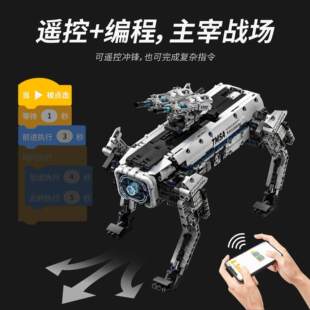拓木T1109现代军事武器机械狗机器人遥控益智拼组装积木儿童玩具