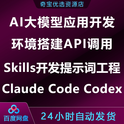 AI大模型应用开发环境搭建API调用Skills开发提示词工程Claude