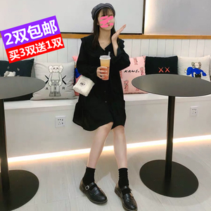 韩国冰冰ins卷边天鹅绒网红袜子