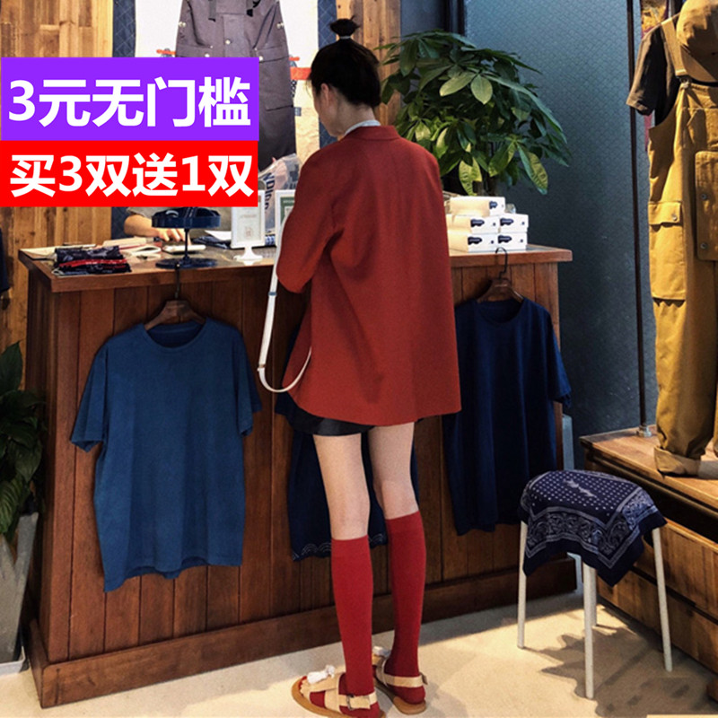 网红同款顽童大人学院风高筒袜图片