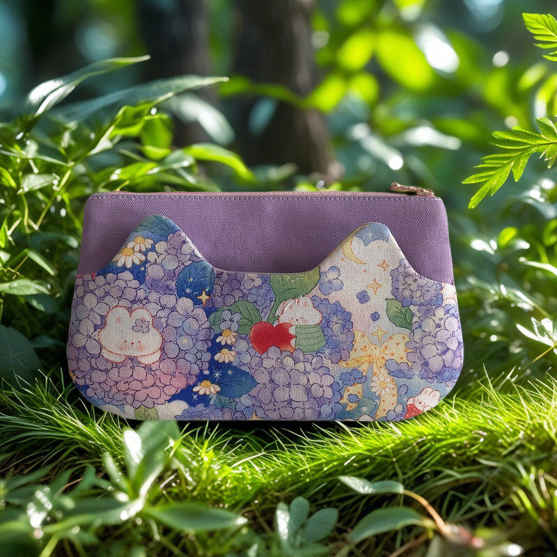 134号4021 可爱猫咪零钱包笔袋布艺耳机小卡包拉链小包手工材料包