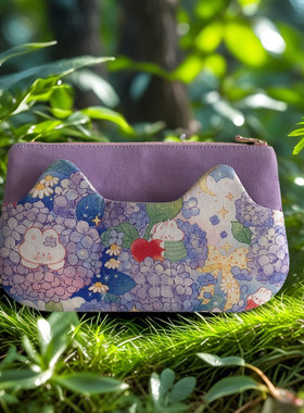 134号4021 可爱猫咪零钱包笔袋布艺耳机小卡包拉链小包手工材料包