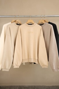 Fog复线全新系列高街胸口压胶字母印花男女宽松内加绒圆领卫衣